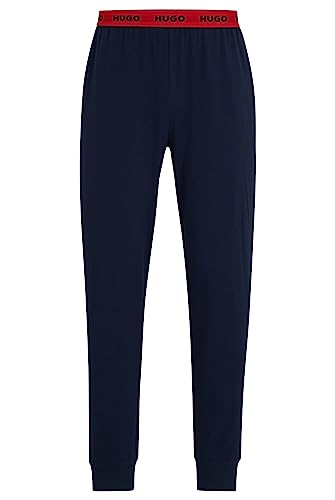 HUGO Herren Linked Pants Pyjama-Hose aus elastischem Baumwoll-Jersey mit...