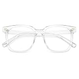 PANNER Oversized Square Blue Light Blocking Glasses for Women Men Anti Glare Reduce Eyestrain Computer Glasses(Clear)