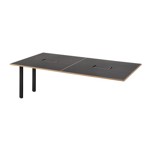 【メーカー配送・設置・組立】 プラス Garage MR フリースタイルデスク 増設用デスク 指紋レス天板 幅200 奥行120cm 天板ブラック木目/脚ブラック MR-2012SLH-J 604854