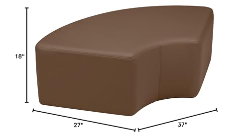 Image of Sprogs 12 inch H Structured Quarter Round Stool -Flexible Modular Collaborative Soft Seating for Office, Home, Lounge and School Classrooms with Durable Frame & Set of 6 inch Legs Add-on -Chocolate