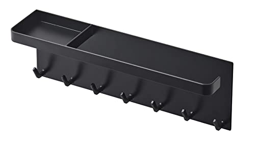 Yamazaki 5686 Magnetic Umbrella Holder with Tray, Black, Approx. 11.0 x 2.8 x 3.7 inches (28 x 7 x 9.5 cm), Tower, Umbrella Stand, Entryway, Small Storage