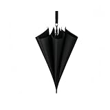 Hymist ゴルフ傘・長い傘 超高強度グラスファイバー ダブルキャノピー防風防水 暴風雨対応特大サイズ 男性用強力ロング傘 シャフト式設計 釣り・東京オリンピック・学校活動適用 (ブラック)