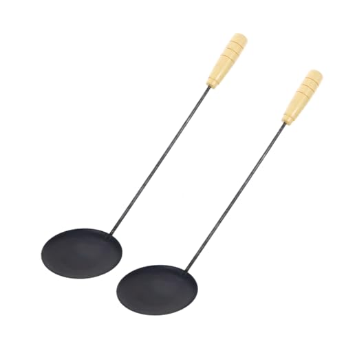 Happyyami 2個ロングハンドル フラットスポンジ ケーキ用揚げスプーン ノンスティック加工 家用パンケーキスクープ 浅型エッジで簡単返し 調理器具