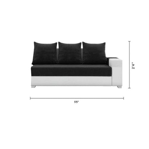 Image of Torque Christie LHS L Shape Sofa Set 6 Seater Left Side Black | Premium Fabric Sofa Couches LHS | Comfortable 6 Person Large L Shaped Couch for Guest Room Bedroom