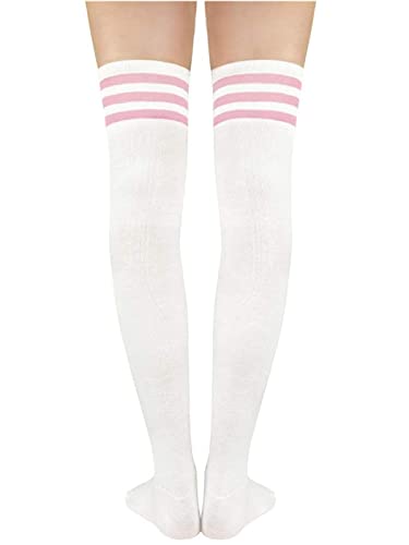 Image of Azue Women Non Slip Thigh High Socks Fashion Tube Stockings above Knee Cosplay Socks