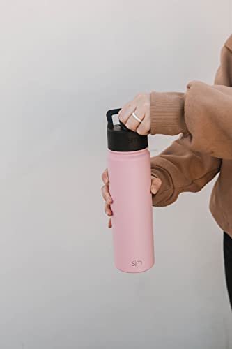 Simple Modern Kids Water Bottle With Straw Lid Vacuum Insulated Stainless Steel Metal Thermos Bottles | Reusable Leak Proof Bpa-Free Flask For School | Summit Collection | 18Oz, Carrara Marble #TOP5