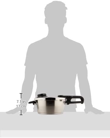 Miniatura 6 de Fisler 622-412-03-070-A Vitabit Premium Pressure Cooker, 1.0 gal (3.5 L), Gas Flame and Induction Compatible, For 2 to 3 People, 3 Pressure