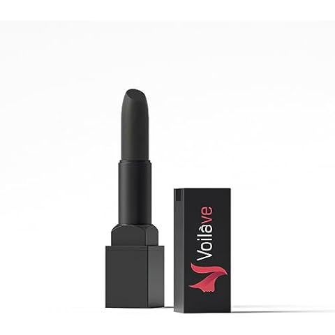 VoilaVe Deep Black Lipstick | Long Lasting Color | Creamy Texture Lipstick | 0.11 oz Cover