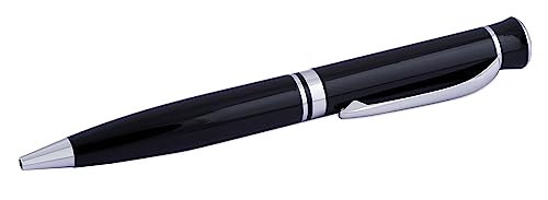 amazon basics Ballpoint Pen with Case for Office, Home and Gifting (Black Body, Blue Ink)