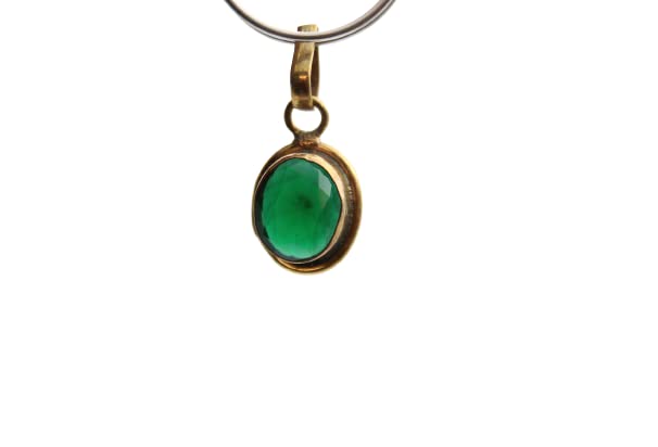 Dharmsaar Pure Emerald Locket for Women and Men, Natural Panna Upratna Pendant, Semi-Precious Gemstone, Crystal Healing Stone Ashtdhatu Neck Pendant Astrological Purpose (Without Chain)-image-44