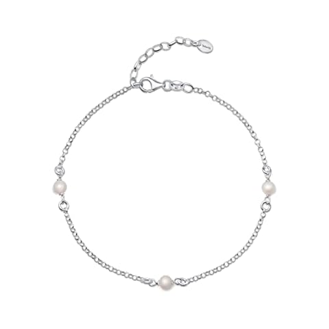Amberta 925 Silver Freshwater Pearl Anklet Cover