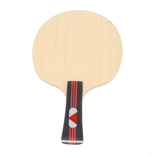Pala de tenis de mesa de madera pura para ping pong, mango largo, 6 mm de grosor, aprox. 80 g, color madera natural, profesional interior