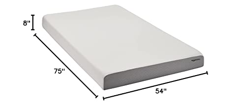 Amazon Basics Memory Foam Mattress, Medium Firm, 8 Inch, Full, White/Grey #TOP5