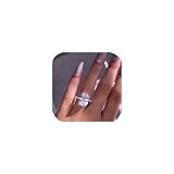Fashion Classic Oval Cut Cubic Zirconia Engagement Promise Ring 925 Sterling Silver Wedding Band Halo CZ Solitaire 4CT Simulated Diamond Bridal Anniversary Princess Ring Gift for Women Size 7