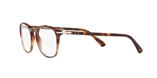 Persol PO3007VM Armações quadradas de óculos de grau grau de tartaruga, marrom manchado, 52 mm, Tart