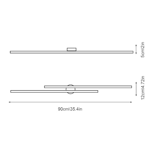 Lámpara lineal de techo para salón minimalista de 120cm 7