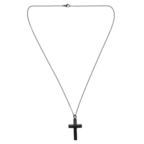 UKCOCO Pendentif Urne Funéraire Acier Inoxydable Noir Croix Ouvrable pour Cendres Animaux et Commémoratif pour Hommes et Femmes