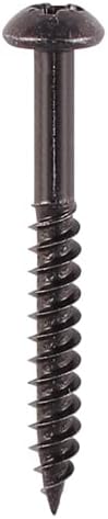 4x30mm (8x1.1/4) BLACK POZI WOOD SCREW ROUND HEAD BLACKJAX POZIDRIVE JAPANNED PHILLIPS HEAD SMALL STEEL SCREWS CHIPBOARD MDF CABINET FURNITURE (Pack of 20, 50, 100) (20)