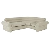 Intex Inflatable Corner Sofa, L-Shaped Couch with 880 lb. Weight Capacity, 2-in-1 Valve for Easy Indoor Setup, 101' x 80' x 30”
