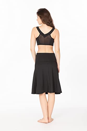 Women's Swim Skirt With Upf 50+ Sun Protection, Performance Active Bathing Suit Skirt, Modest Swimwear For Women, Adjustable Length Swim Skirt (X-Large) Black #TOP2