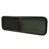 HECASA RV Window 48' x 15' Tear Drop Sliding W/Trim Ring and Mesh Screen Tempered Glass Window