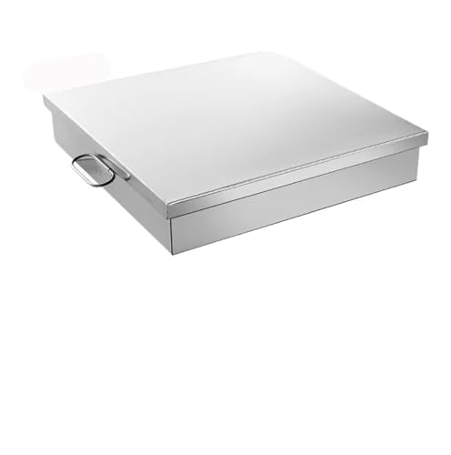MZYFDC Tupper Acero Inoxidable Bandeja de cocina cuadrada acero inoxidable for almacenar alimentos, autoservicio, con tapa, for salchichas, fideos y frutas(32x32x6cmPlate lid)