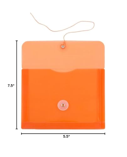 image for JAM PAPER Plastic Envelopes with Button & String Tie Closure - Index S