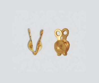 WireJewelry Gold Filled Clam Shell Bead Tips Double Loop 3.5mm - Pack of 10