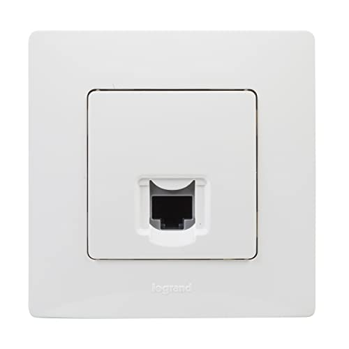 LEGRAND Prise de données RJ45 catégorie 5 de la gamme Niloé monobloc, mécanisme complet, blanc, 396444