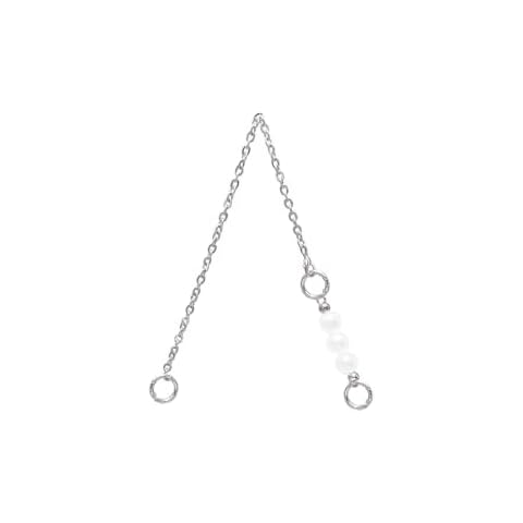 Handbag chain strap accessories, metal pearl chain strap, imitation pearl chain, handbag chain accessories wallet shoulder crossbody strap with round buckle shoulder bag accessories (silver) Cover