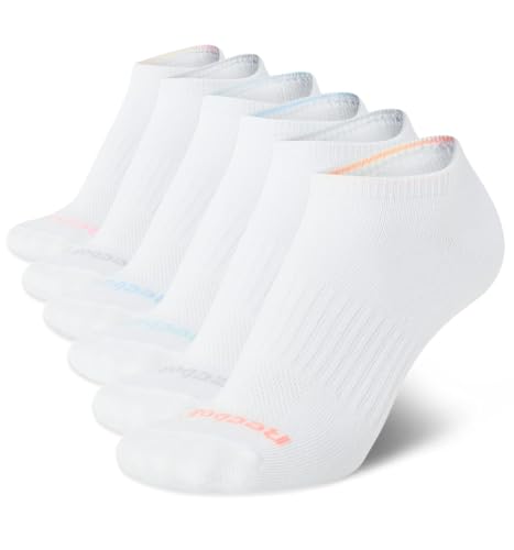 Reebok Womens Athletic Socks - Performance Low Cut Socks (6 Pack) Size 4-10 All White