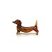 Sansukjai Dachshund Micro Tiny Figurines Hand Blown Glass Art Animals Collectible Dog-Lover Gift Home Décor (Marble Brown)