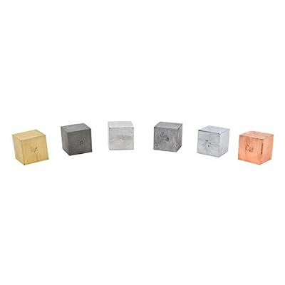EISCO Density Cubes Set - Includes 6 Metals - Brass, Lead, Iron, Copper, Aluminum, Zinc - 0.4 (10mm) Sides - for use with Density, Specific Gravity Activities