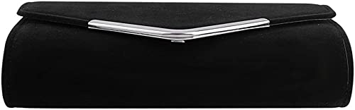 Bbjinronjy Women Clutch Purse Evening Bag Prom Handbag With Detachable Chain For Wedding Velvet Elegant (Black) #TOP3