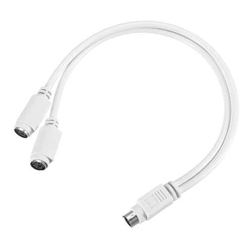 QUARKZMAN Adaptateur Y Câble PS/2 MDIN6 1.08FT Mâle PS/2 vers Double Femelle Convertisseur Connecteur Adaptateur pour PC Industriel Clavier et Souris, Noir