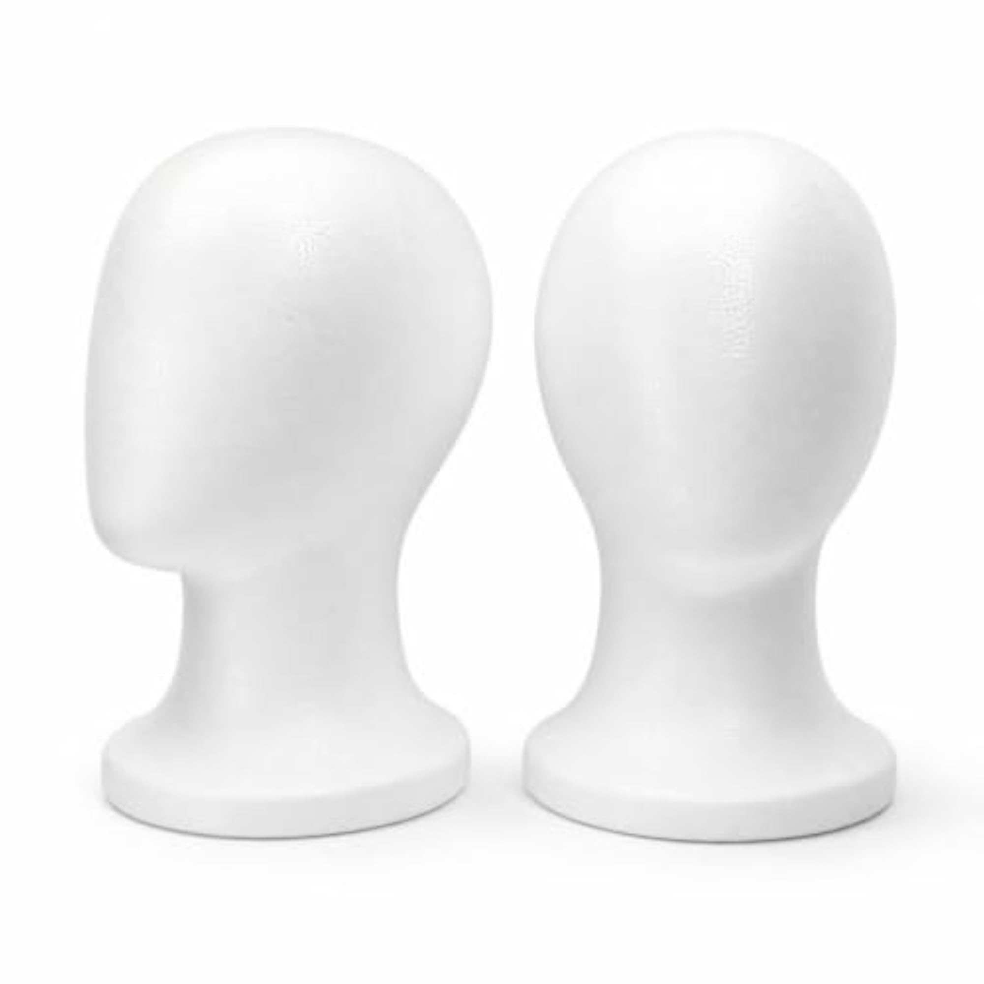 2 Pieces White Head Lightweight Hairpiece Head Model, 2-Pack