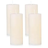 NKlaus Rustikale Adventskerzen Creme 4er Set Ø 6x14 cm – Stumpenkerzen aus Wachs für Weihnachtsdeko, Adventskranz & Tischdekoration, lange Brenndauer & edles Design