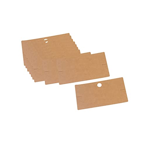 JIHUOO 100 tarjetas de exhibición de collares, pulseras, tarjetas colgantes, tarjetas de exhibición de joyas, etiquetas colgantes, cartón de papel para vender embalajes, color marrón