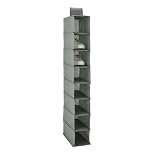 Amazon Basics 8-Tier Hanging Shoe Organizer for Closet Storage, Charcoal, 11.5 x 5.5 x 41 inches