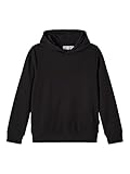 Diseño danés NAME IT NKMLENO LS Sweat WH BRU Noos Sudadera con Capucha, Negro, 110 cm para Niñas