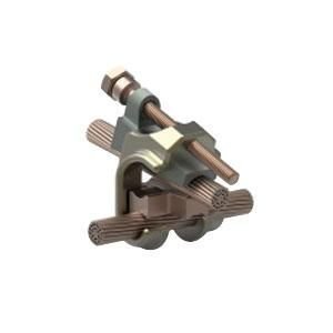 TE Connectivity 83748-2 Galvanized Steel and Copper Clad Steel Grounding/Earthing Connector 5/8 Inch 4/0-4/0 AWG 350 KCMIL-2/0 AWG Wrench-Lok