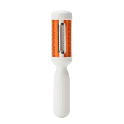 Surakey 2-in-1 Paring Knife, Vegetable Fruit Cleaning Brush and Peeler, Multi-Function Peeler Tool, Easy Cleanin, Kitchen Knife Tool for Potato Carrot Cucumber Kitchen Gadgets (White)