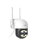 ZOSI 2K WiFi Home Security Camera Outdoor,3MP Pan/Tilt Wireless Surveillance PTZ IP Camera,2-Way Audio,Color Night Vision,Smart Light and Sound Alarm,Motion Detection,Remote Access,Cloud Storage
