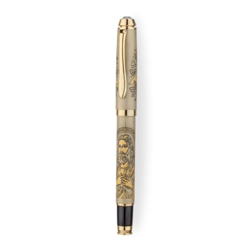 Image of Jesus Christ Etched Premium Metal Pen | The Eternal Faith Edition | Inspirational Christian Writing Pen | Elegant Gift for Men, Women, Teachers & Professionals