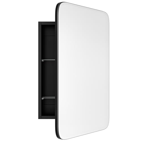 Image of AGDULL Medicine Cabinet with Frameless Mirror, Overall 16.5 inch W x 24 inch H