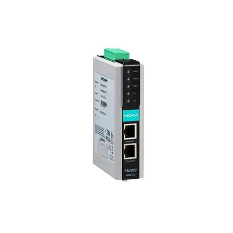 MOXA MGate MB3270i Moxa Industrial Serial Device Server, Advanced Modbus Gateway, 2 Port RS-232/422/485 Modbus TCP to Modbus Serial ASCII/RTU, Class 1 Div 2, DIN Rail, 15KV Surge, 2KV Isolation