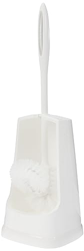 Wenko Simple - Escobillero con Limpiador de Bordes, de plástico, 12 x 40.5 x 12 cm, Color Blanco