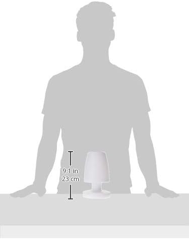 Diagram showing the dimensions of the Dora lamp, 9.1 inches or 23 cm high