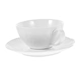 VALICLUD 1Satz Kaffeetassen Set aus Keramik mit Untertasse Weißer Milchtrinkbecher für Espresso für Zuhause Büro und Gastronomie