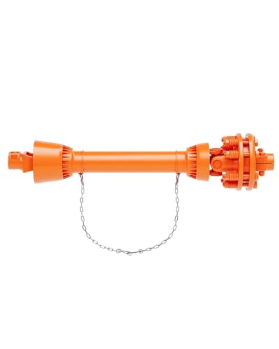 PTO Shaft 1 3/8\" PTO Drive Shaft, 6 Spline End Round End PTO Driveline Shaft, Series 4 Tractor PTO Shaft, 31.5\"-41\"/43\"-57\" Brush Hog PTO Shaft, Black PTO Shaft for Bush Hog/Finish Mower-Orange